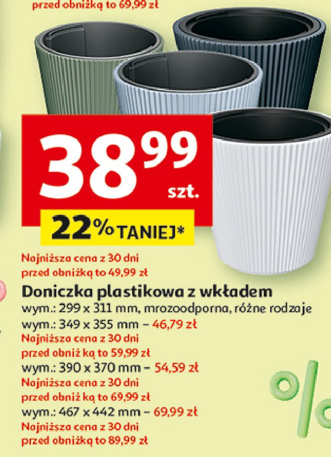 Doniczka plastikowa z wk艂adem 390 x 370 mm promocja