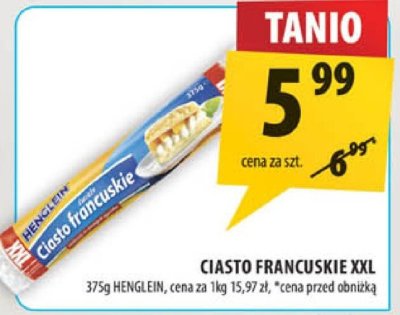 Ciasto francuskie XXL Henglein promocja w Arhelan