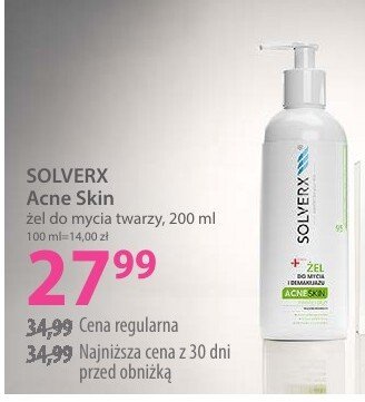 Żel SOLVERX Acne Skin żel do mycia twarzy promocja w Hebe