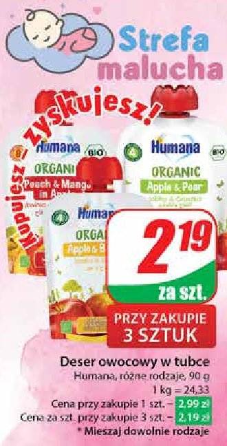 Mus jabłko-brzoskwinia-mango Humana promocja