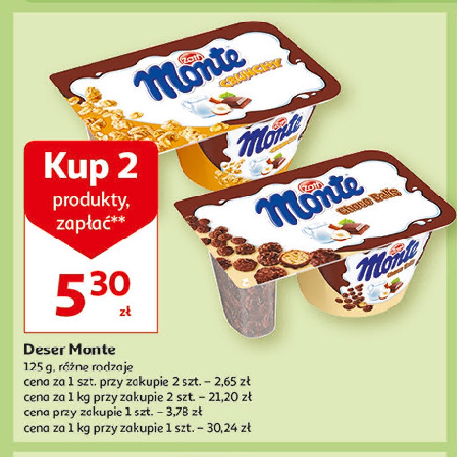 Deser mleczno-czekoladowy Monte promocja