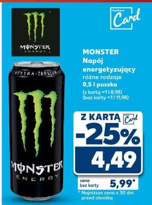 Napój energetyzujący różne rodzaje promocja w Kaufland