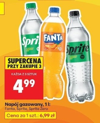 Napój gazowany Sprite lub Sprite Zero 1 l promocja w Biedronka