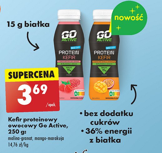 Kefir proteinowy malina-granat Go active promocja