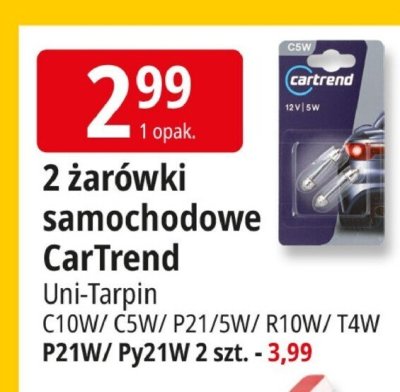 Żarówki samochodowe CarTrend Uni-Tarpin C10W/ C5W/ P21/5W/ R10W/ T4W P21W/ Py21W 2 szt. promocja w Leclerc