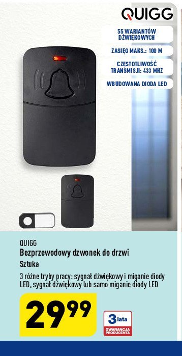 Dzwonek bezprzewodowy Quigg promocja