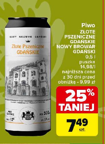 Piwo Złote pszeniczne gdańskie promocja w Carrefour