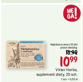 Melatonina z ziołami Vitter herbs promocja