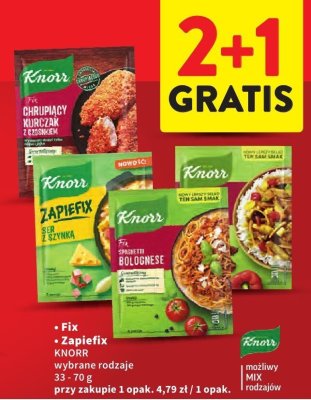 Fix KNORR wybrane rodzaje 33-70g promocja w Intermarche