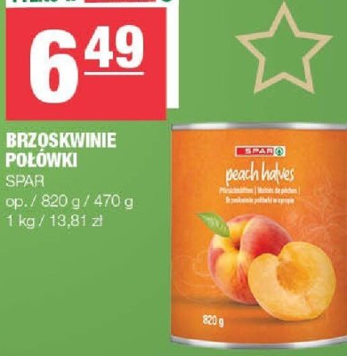 Brzoskwinie połówki SPAR promocja w SPAR