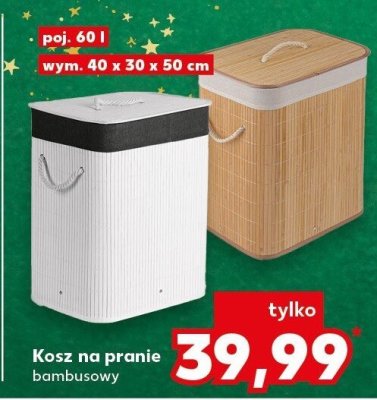 Kosz na pranie bambusowe poj. 60 l wym. 40 x 30 x 50 cm promocja w Kaufland