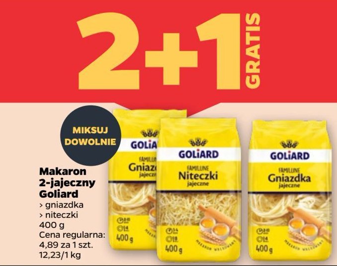 Makaron familijne niteczki Goliard promocja