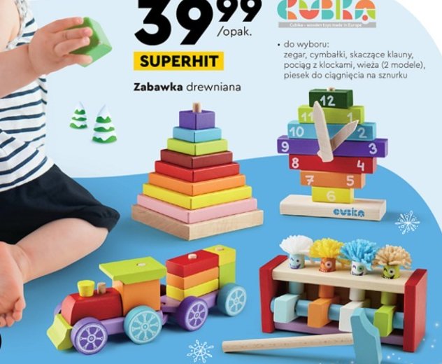 Piesek drewniany na sznurku Cubika promocja