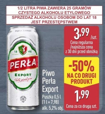 Piwo Perła Export promocja w Aldi