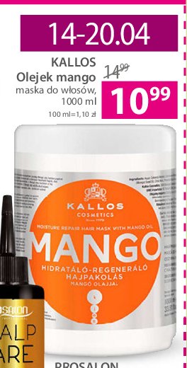 Maska do włosów Kallos mango promocja