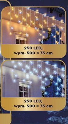 Kurtyna świetlna 250 LED promocja w Biedronka