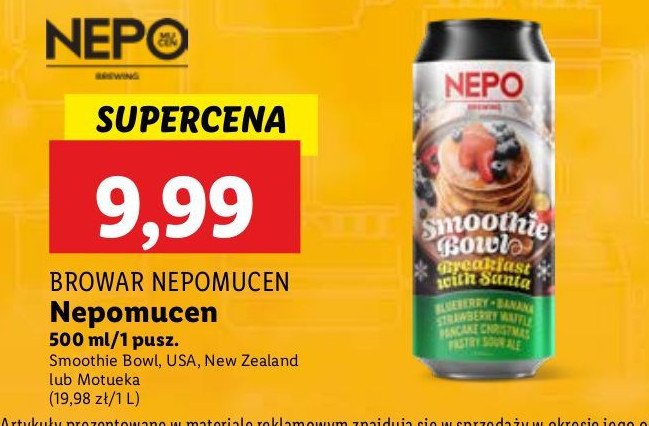 Piwo Nepomucen smoothie bowl promocja