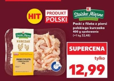 Paski z fileta z piersi kurczaka Stoisko mięsne promocja