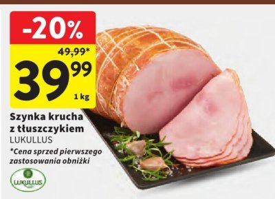 Szynka krucha z tłuszczykiem LUKULLUS promocja w Intermarche