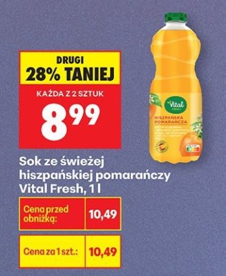 Sok ze świeżej hiszpańskiej pomarańczy Vital Fresh promocja w Biedronka