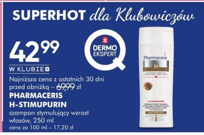 Szampon stymulujący PHARMACERIS H-STIMUPURIN wzrost włosów, 250 ml promocja w Super-Pharm