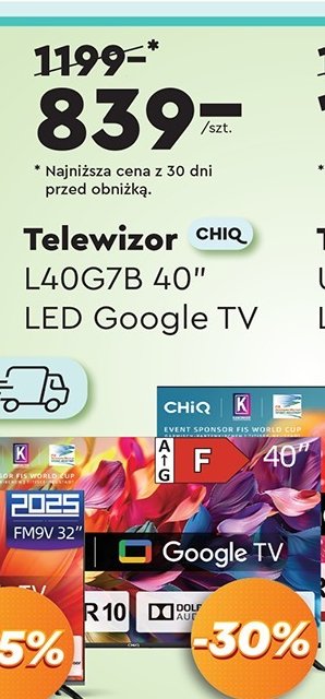 Telewizor 40" l40g7b Chiq promocja w Biedronka