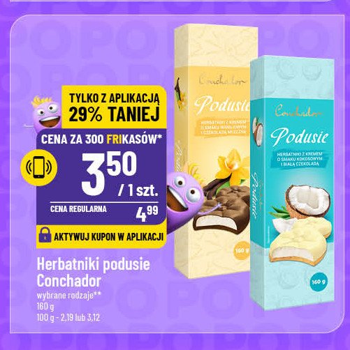 Herbatniki podusie o smaku waniliowym Conchador promocja w POLOmarket