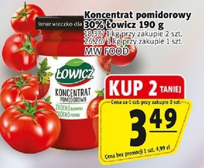 Koncentrat pomidorowy Koncentrat pomidorowy 180-190 g MW FOOD promocja w Prim Market