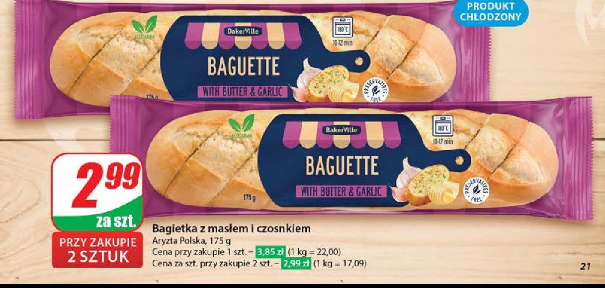 Bagietka z mas艂em czosnkowym Bakerville promocja