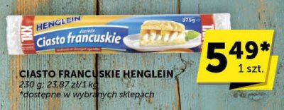 Ciasto francuskie Henglein promocja w Groszek