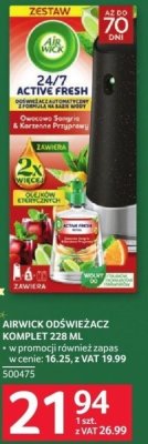 Odświeżacz komplet Air Wick 24/7 Active Fresh promocja w Selgros