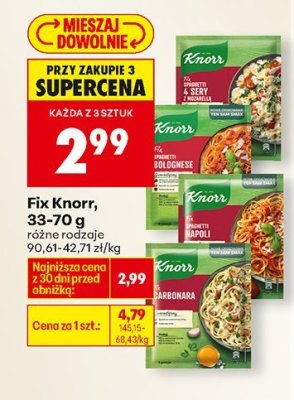 Fix Knorr, 33-70 g, różne rodzaje promocja w Biedronka