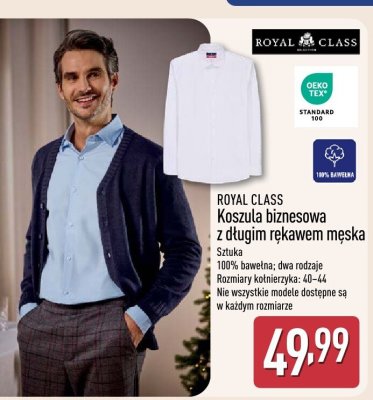 Koszula biznesowa z długim rękawem męska  promocja w Aldi