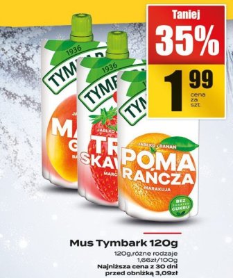 Mus Tymbark 120g różne smaki promocja w Supeco