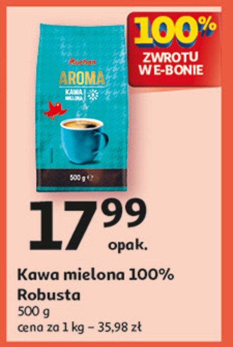 Kawa aroma Auchan różnorodne (logo czerwone) promocja