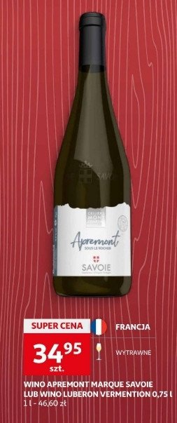 Wino Apremont savoie promocja