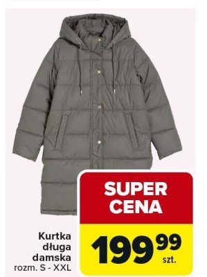 Kurtka długa damska promocja w Carrefour