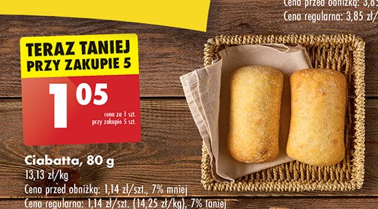 Bułka ciabatta promocja w Biedronka