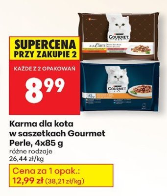Karma dla kota w saszetkach Gourmet Perle 4x85 g różne rodzaje promocja w Biedronka