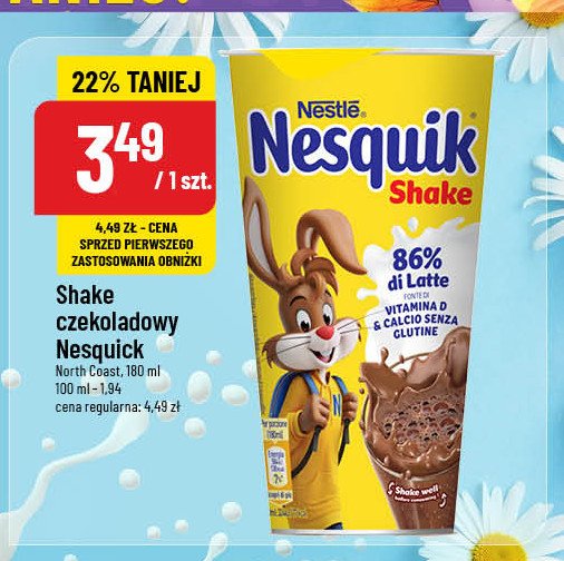 Napój shake czekoladowy Nesquik promocja