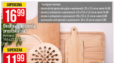 Deska drewniana 艣r. 25 cm wys. 1.5 cm promocja