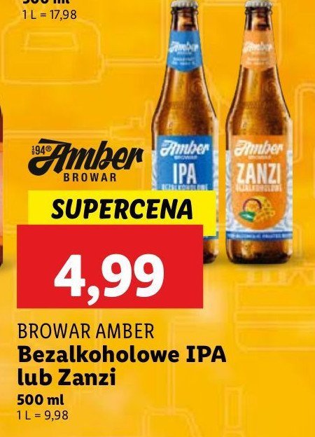Piwo Amber bezalkoholowe ipa promocja w Lidl
