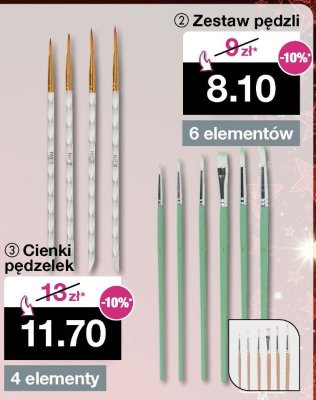 Cienki pędzelek 4 elementy promocja w Woolworth
