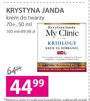 Krem na dobranoc 70+ intensywne odżywienie, odbudowa gęstości, wygładzenie Krystyna janda promocja