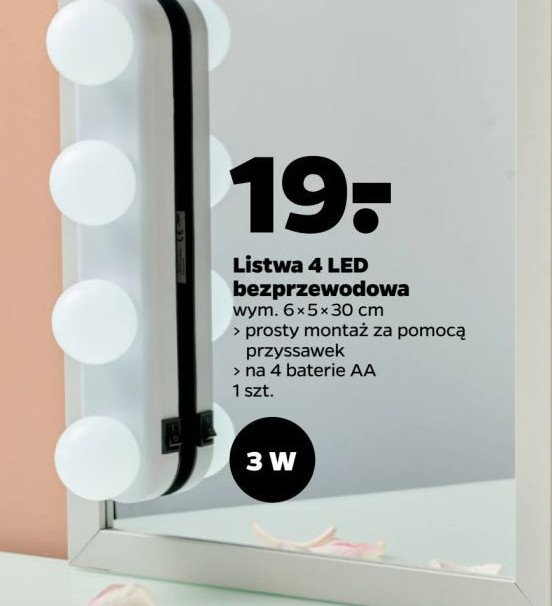 Listwa 4 led bezprzewodowa promocja w Netto