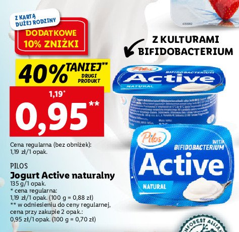 Jogurt naturalny PILOS ACTIVE promocja