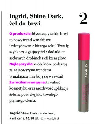 Żel do brwi shine dark Ingrid cosmetics promocja