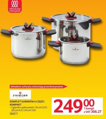 Komplet garnków 6 części ZWIECER KOMPAKT promocja w Selgros