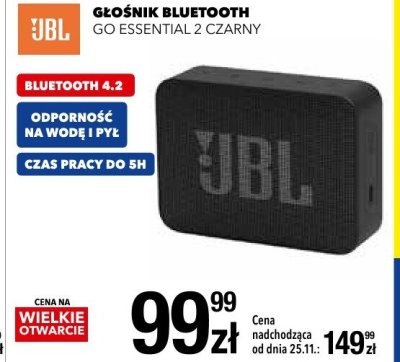 Głośnik bluetooth JBL GO ESSENTIAL 2 CZARNY promocja w RTV EURO AGD