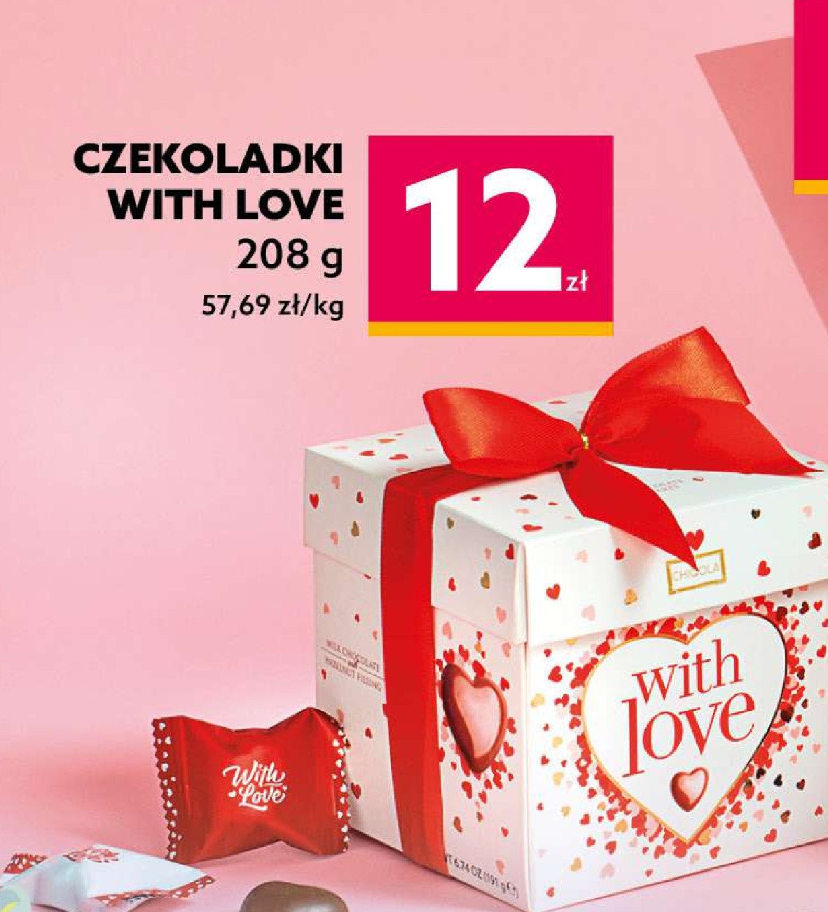 Czekoladki w pudełku z kokardką Millennium with love promocja